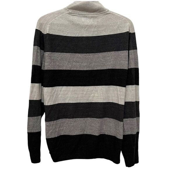 HAGGAR SWEATER, STRIPES, Quarter Zip XL - Picture 2 of 5